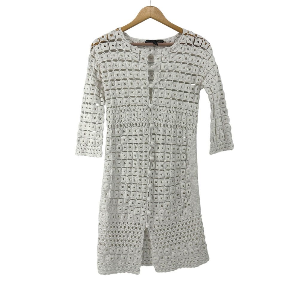 Robert Rodriguez Crochet Button Down Cardigan Dress